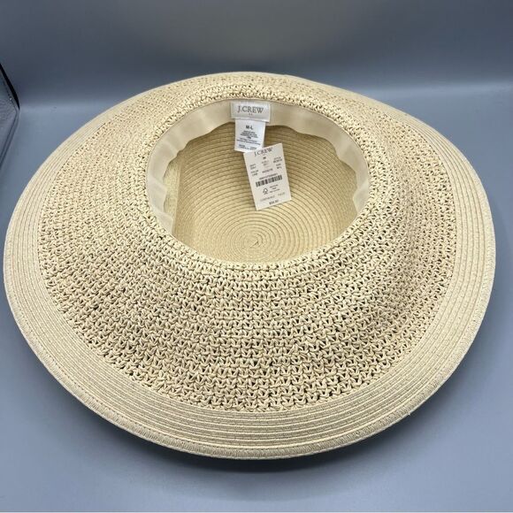 J. Crew Straw Wide Brim Hat with wrapped rope - Picture 3 of 4
